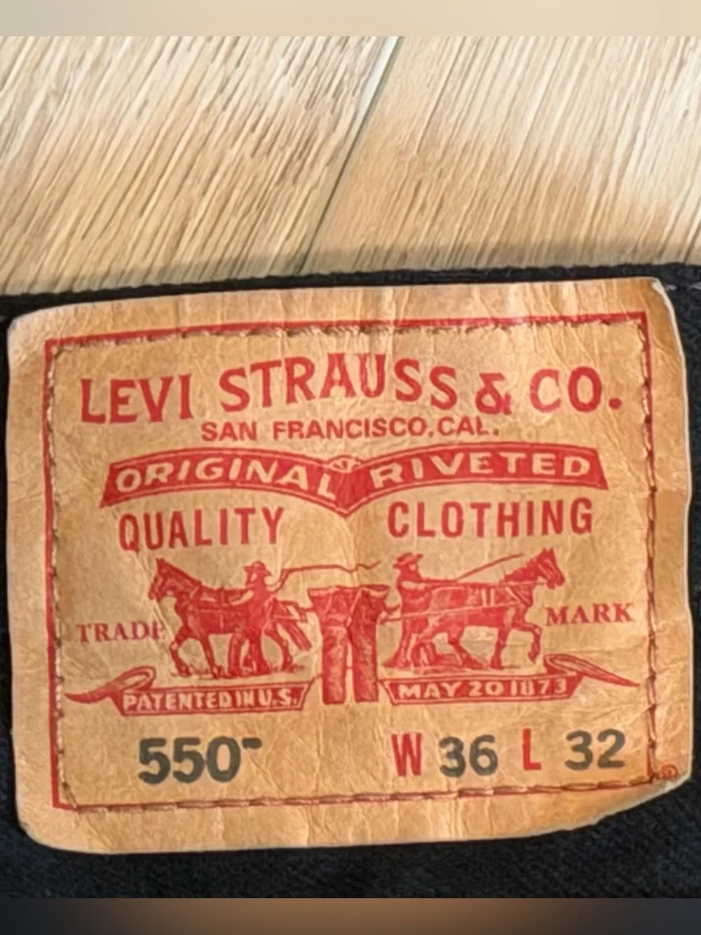 Levi's Men's Straight Leg Relaxed Black Jeans 36”x32”
